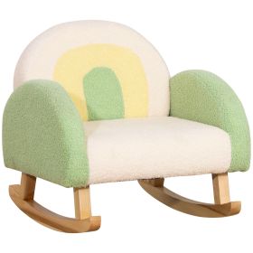 Qaba Green Rocking Sofa Chair for Kids Comfortable Toddler Lounge Chair for Ages 3-5 Perfect Gift