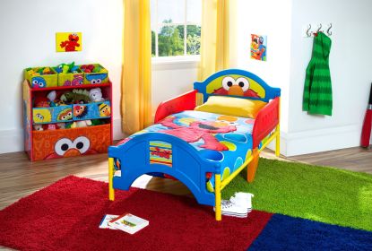 Plastic Toddler Bed; Red and Blue