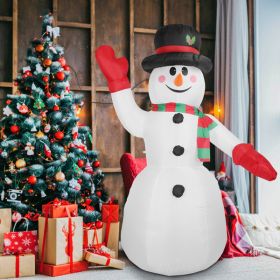 7.9FT Christmas Inflatable Giant Snowman Blow up Light up Snowman with LED Lights Hat Scarf IPX4 Waterproof Christmas Outdoor Yard Lawn Holiday D