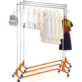 VEVOR Z Rack, Industrial Grade Z Base Garment Rack, Height Adjustable Rolling Z Garment Rack, Sturdy Steel Z Base Clothing Rack w/Lockable Caster