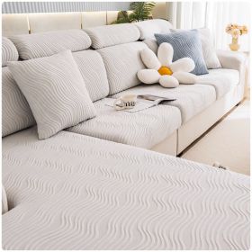 Jacquard velvet full set sofa cover, new fabric, sofa special anti slip sticker, sofa cover, backrest cover, towel (Color: Ximan Space Grey, size: 2XL+)