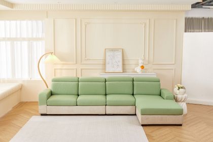Elastic sofa cover, waterproof universal all inclusive sofa cushion, all season universal anti slip sofa hat (Color: Waffle Green, size: M)