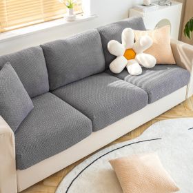 Shake fleece sofa cover, all inclusive universal cover, lazy elastic sofa cover, all season universal anti cat scratch sofa cover (Color: Jingmi Light Grey, size: M+)