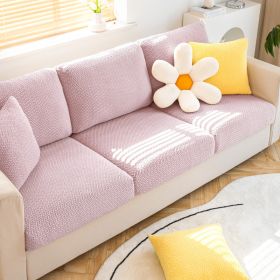 Shake fleece sofa cover, all inclusive universal cover, lazy elastic sofa cover, all season universal anti cat scratch sofa cover (Color: Jingmi Pink, size: 2XL+)