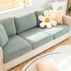 Shake fleece sofa cover, all inclusive universal cover, lazy elastic sofa cover, all season universal anti cat scratch sofa cover (Color: Jingmi Grass Green, size: Pillow cover 45 * 45cm)