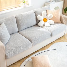 Shake fleece sofa cover, all inclusive universal cover, lazy elastic sofa cover, all season universal anti cat scratch sofa cover (Color: Jingmi Grey White, size: XL)
