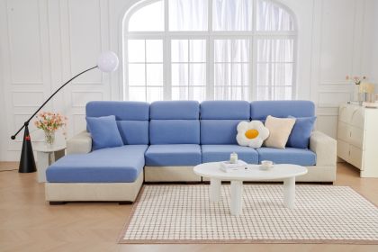 Four Seasons Universal Noble Consort Sofa Cover, High Quality Elastic Universal Cover, Sofa Hat, Non slip Sofa Seat Cushion Cover, Full Package (Color: Warm Bean Blue, size: M)