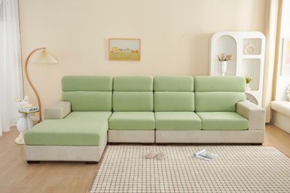 Four Seasons Universal Noble Consort Sofa Cover, High Quality Elastic Universal Cover, Sofa Hat, Non slip Sofa Seat Cushion Cover, Full Package (Color: Warm Bean Green, size: M)