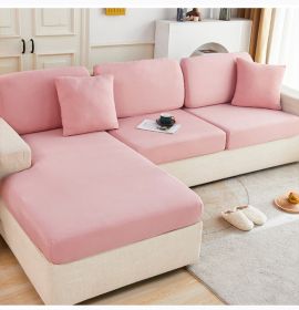 Ice Silk Elastic Sofa Hat Full Package Universal Set New Simple Modern Anti slip Sofa Cover Summer Cover (Color: Rose powder, size: cushion cover 45*45cm)