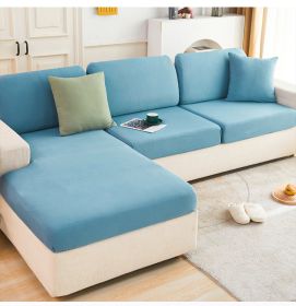 Ice Silk Elastic Sofa Hat Full Package Universal Set New Simple Modern Anti slip Sofa Cover Summer Cover (Color: Peace Blue, size: XL)
