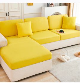 Ice Silk Elastic Sofa Hat Full Package Universal Set New Simple Modern Anti slip Sofa Cover Summer Cover (Color: lemon yellow, size: M)