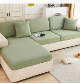 Ice Silk Elastic Sofa Hat Full Package Universal Set New Simple Modern Anti slip Sofa Cover Summer Cover (Color: Matcha Green, size: Plus L)